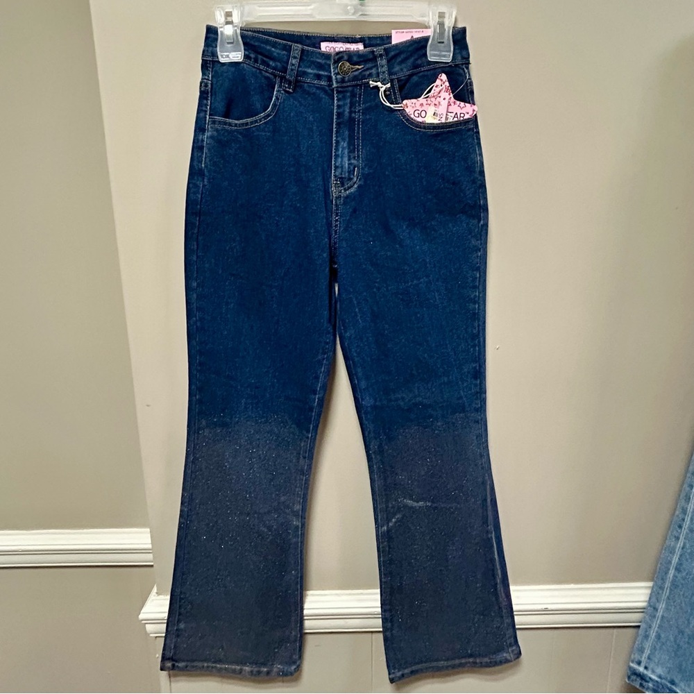 GOGO STAR Denim Jeans 👖 Girls Sz 12 NWT Shimmery Flare